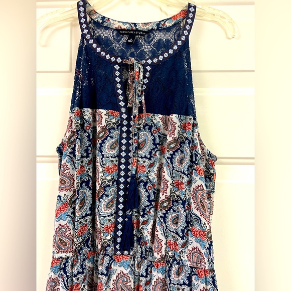 Multicolored sleeveless maxi-dress size small - Picture 2 of 8